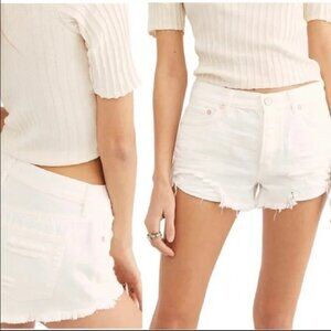 Free People White Jean Shorts